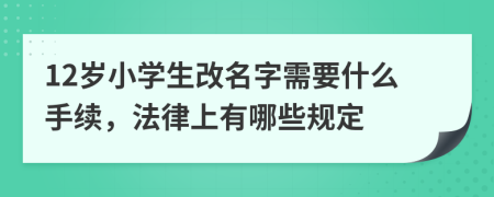 12岁小学生改名字需要什么手续，法律上有哪些规定