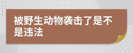 被野生动物袭击了是不是违法