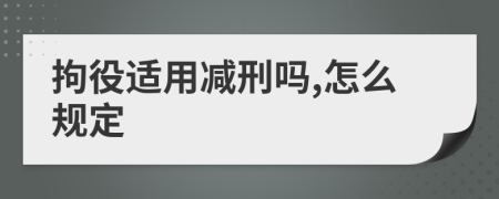 拘役适用减刑吗,怎么规定