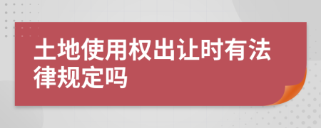 土地使用权出让时有法律规定吗