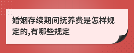 婚姻存续期间抚养费是怎样规定的,有哪些规定