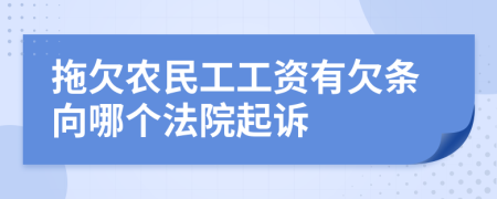 拖欠农民工工资有欠条向哪个法院起诉