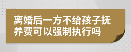 离婚后一方不给孩子抚养费可以强制执行吗