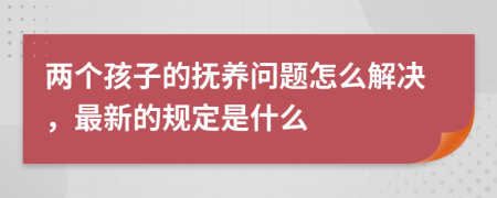 两个孩子的抚养问题怎么解决，最新的规定是什么