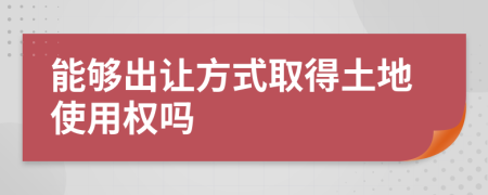 能够出让方式取得土地使用权吗