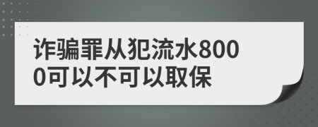 诈骗罪从犯流水8000可以不可以取保