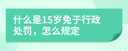 什么是15岁免于行政处罚，怎么规定