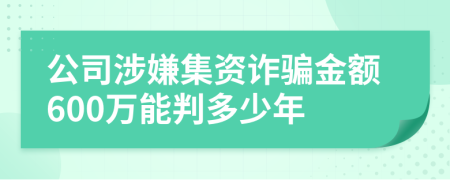 公司涉嫌集资诈骗金额600万能判多少年