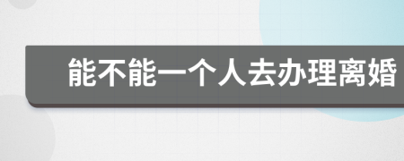 能不能一个人去办理离婚