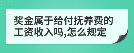 奖金属于给付抚养费的工资收入吗,怎么规定