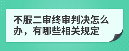 不服二审终审判决怎么办，有哪些相关规定