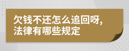 欠钱不还怎么追回呀,法律有哪些规定