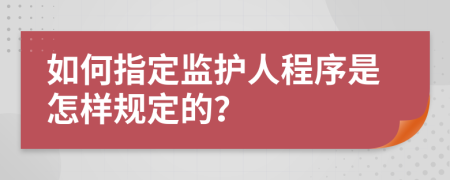 如何指定监护人程序是怎样规定的？