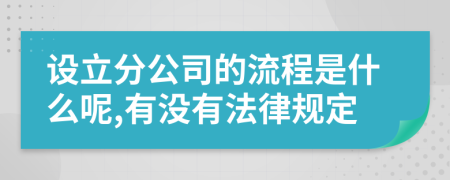 设立分公司的流程是什么呢,有没有法律规定