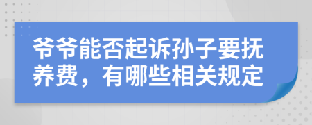 爷爷能否起诉孙子要抚养费，有哪些相关规定