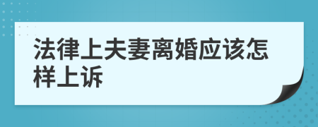 法律上夫妻离婚应该怎样上诉