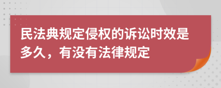 民法典规定侵权的诉讼时效是多久，有没有法律规定