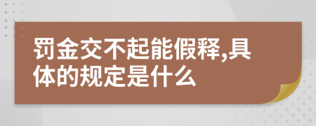 罚金交不起能假释,具体的规定是什么