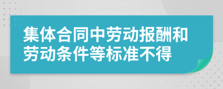 集体合同中劳动报酬和劳动条件等标准不得