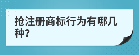 抢注册商标行为有哪几种？