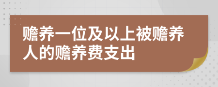 赡养一位及以上被赡养人的赡养费支出