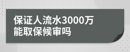 保证人流水3000万能取保候审吗