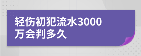 轻伤初犯流水3000万会判多久