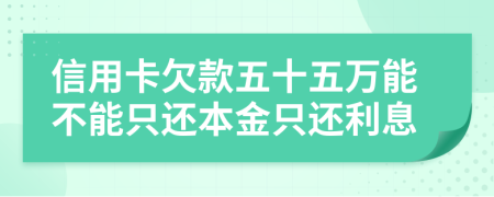 信用卡欠款五十五万能不能只还本金只还利息