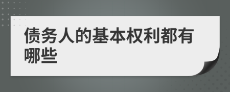 债务人的基本权利都有哪些