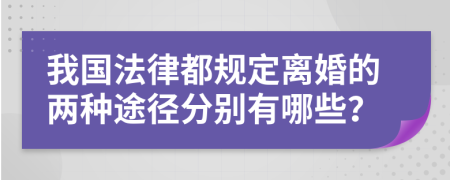 我国法律都规定离婚的两种途径分别有哪些？