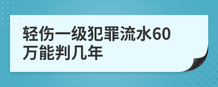 轻伤一级犯罪流水60万能判几年