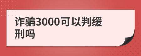 诈骗3000可以判缓刑吗