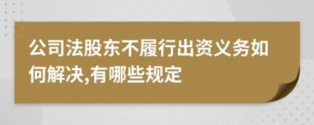 公司法股东不履行出资义务如何解决,有哪些规定