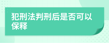 犯刑法判刑后是否可以保释