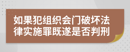 如果犯组织会门破坏法律实施罪既遂是否判刑