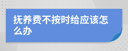 抚养费不按时给应该怎么办