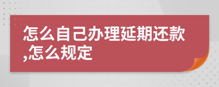 怎么自己办理延期还款,怎么规定