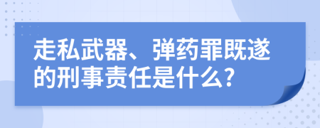 走私武器、弹药罪既遂的刑事责任是什么?