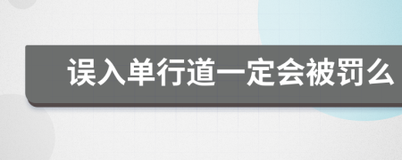 误入单行道一定会被罚么