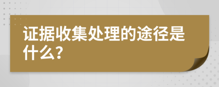 证据收集处理的途径是什么？