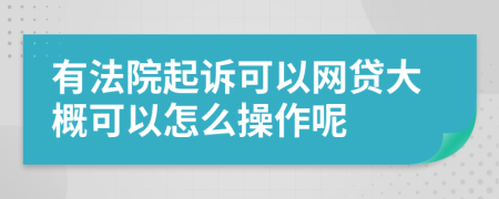 有法院起诉可以网贷大概可以怎么操作呢