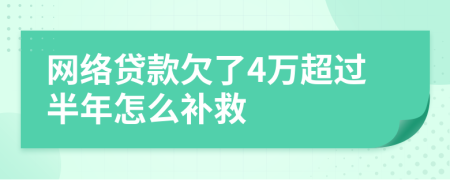 网络贷款欠了4万超过半年怎么补救