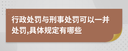 行政处罚与刑事处罚可以一并处罚,具体规定有哪些