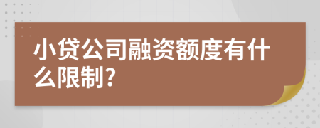 小贷公司融资额度有什么限制?