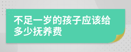 不足一岁的孩子应该给多少抚养费