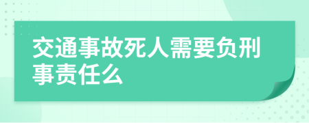 交通事故死人需要负刑事责任么