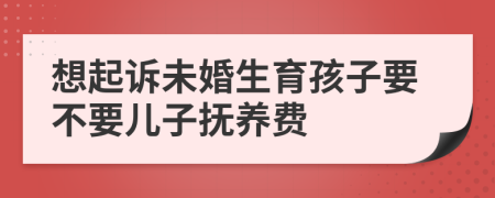 想起诉未婚生育孩子要不要儿子抚养费