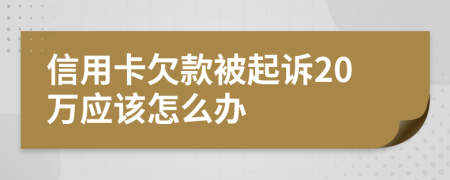 信用卡欠款被起诉20万应该怎么办