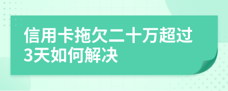 信用卡拖欠二十万超过3天如何解决