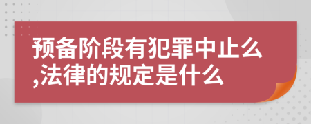 预备阶段有犯罪中止么,法律的规定是什么